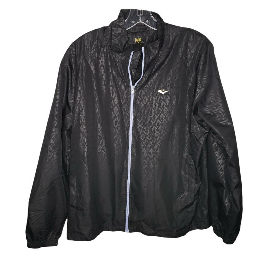 Everlast Womens sz XL Windbreaker Jacket coat Black Pocket lightweight Zip Lined